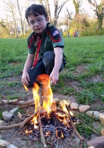 trailman making fire